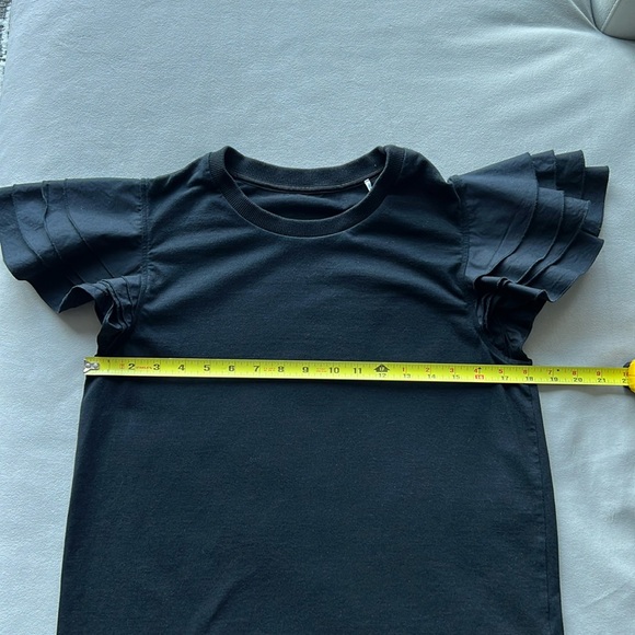 Jason Wu Tiered Flutter Sleeve Tee in Black Size Small - Picture 8 of 10